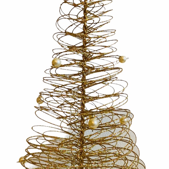32” Spiral Wire Ornament Gold Christmas Tree - Picture 8 of 8